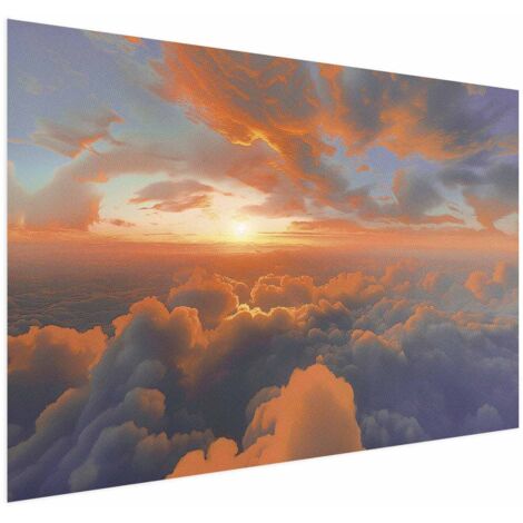 Affiche - Quand l'aube caresse les nuages : un spectacle de couleurs dans le ciel matinal (1/4)