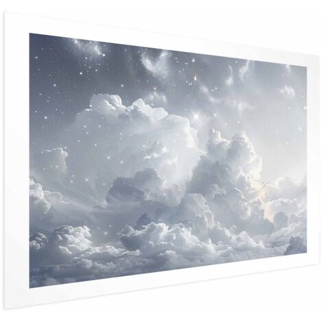 Affiche - Paix astrale : Étoiles dispersées au-dessus des nuages vaporeux (1/4)