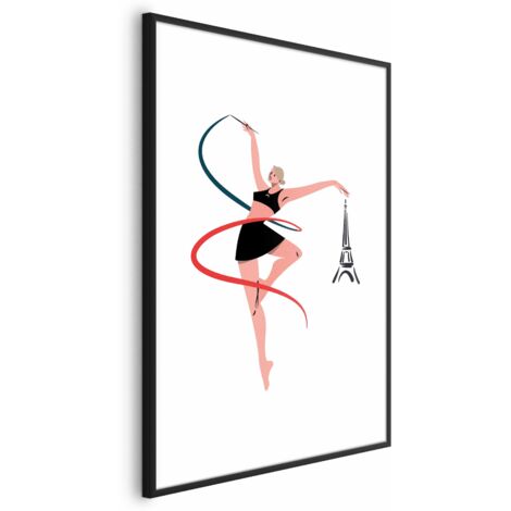 Affiche - Illustration d'une femme avec un ruban - gymnastique rythmique (1/4)