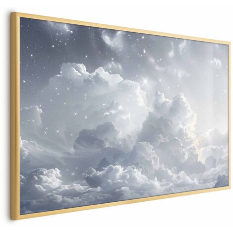 Affiche - Paix astrale : Étoiles dispersées au-dessus des nuages vaporeux (1/4)