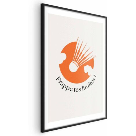 Affiche - Volant de badminton sur fond de soleil orangé (1/4)
