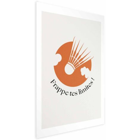 Affiche - Volant de badminton sur fond de soleil orangé (1/4)