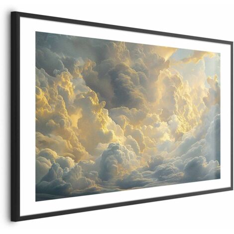 Affiche - Le dernier souffle du jour : des nuages illuminés par la lueur du soir (1/4)