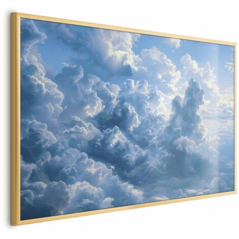 Affiche - L'océan dans l'air : Nuages ondulants reflétant la lumière du matin (1/4)
