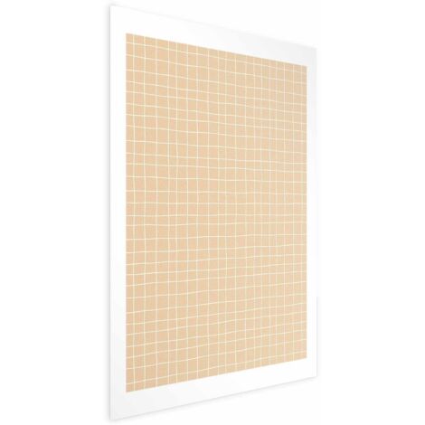 Affiche - Lignes et Bruit - une grille ondulée dans des tons orange (1/4)