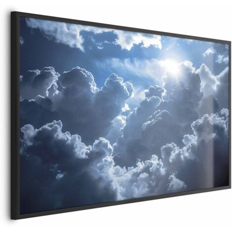 Affiche - Paysage animé : Le soleil se bat avec les nuages (1/4)