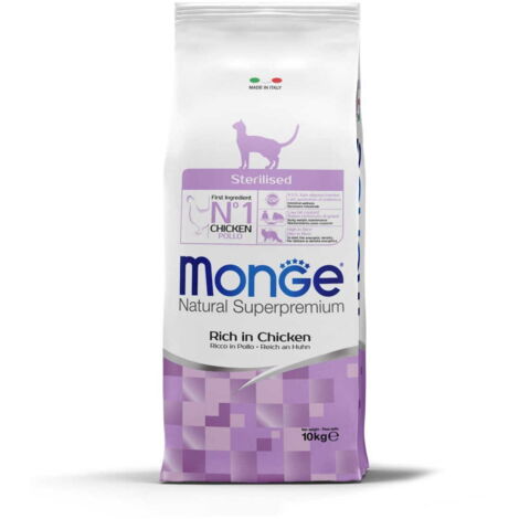Croquettes Monge pour chats stérilisés au poulet 10 kg
