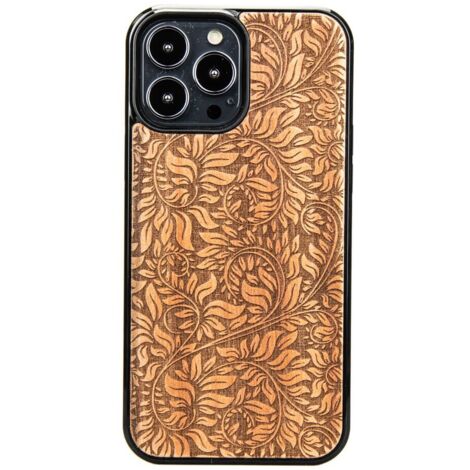 Coque en bois motif feuilles de pommier pour iPhone 13 Pro Max (1/3)