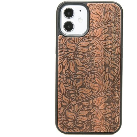 Coque en bois motif feuilles de pommier pour iPhone 12 Mini (1/3)