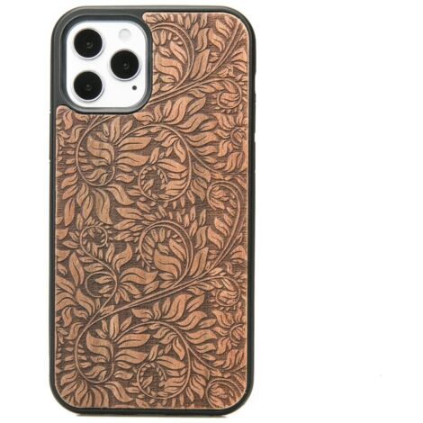 Coque en bois motif feuilles de pommier pour iPhone 12/12 Pro (1/3)