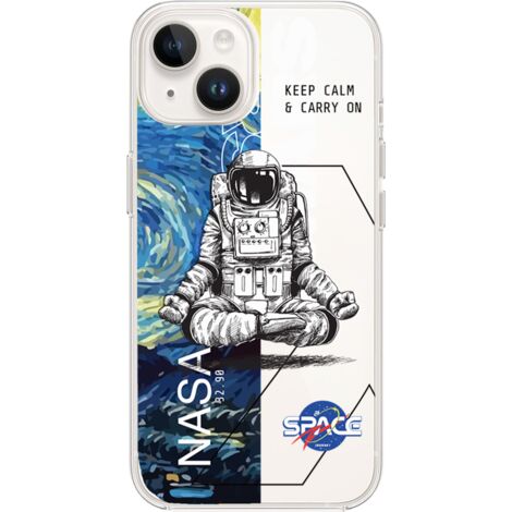 Coque iPhone 13 Mini, transparente, en silicone flexible, motif « Keep Calm in Cosmos » (1/5)