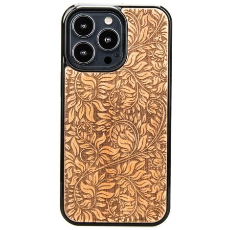Coque en bois motif feuilles de pommier pour iPhone 13 Pro (1/3)