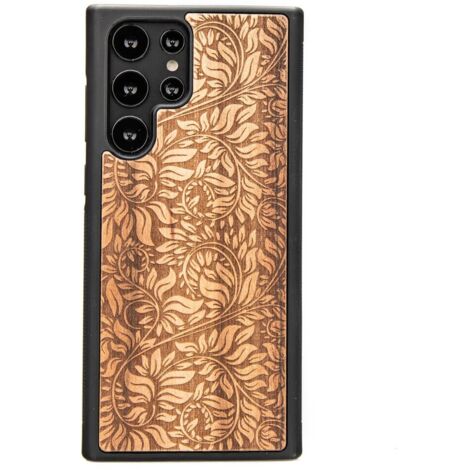 Coque en bois motif feuilles de pommier pour Samsung Galaxy S22 Ultra (1/3)
