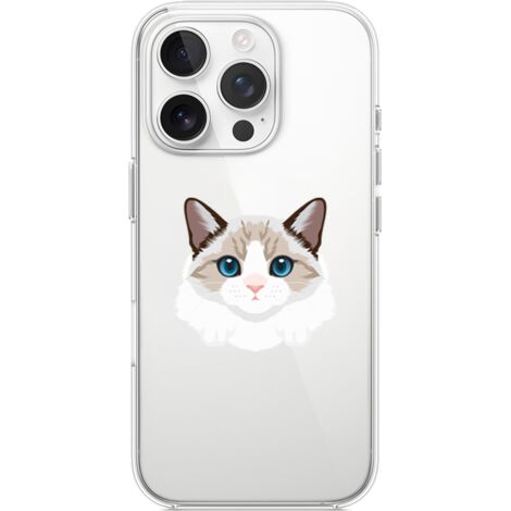 Coque iPhone 13 Pro, transparente, en silicone souple, motif chat birman (1/5)