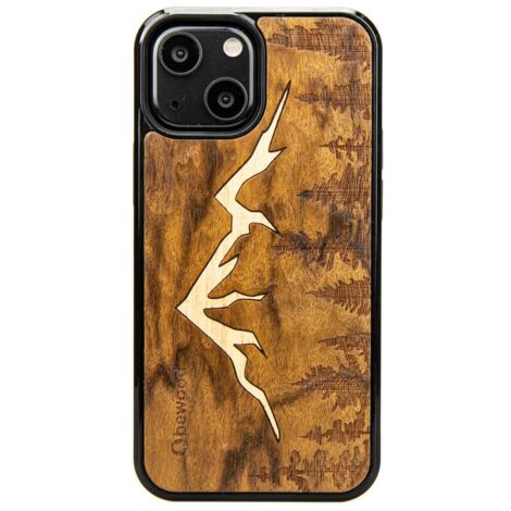 Coque en bois pour iPhone 13 Mini MOUNTAINS IMBUIA (1/4)