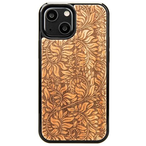 Coque en bois motif feuilles de pommier pour iPhone 13 Mini (1/3)