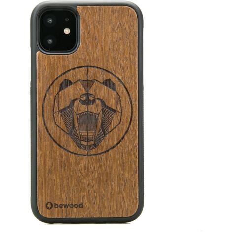 Coque en bois pour iPhone 11 MERBAU BEAR (1/3)