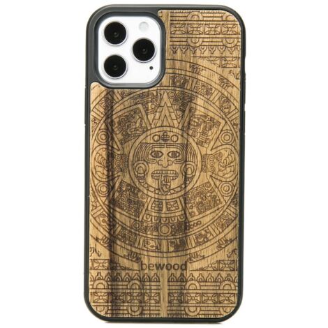 Coque en bois pour iPhone 12/12 Pro CALENDRIER AZTÈQUE LIMBA (1/3)