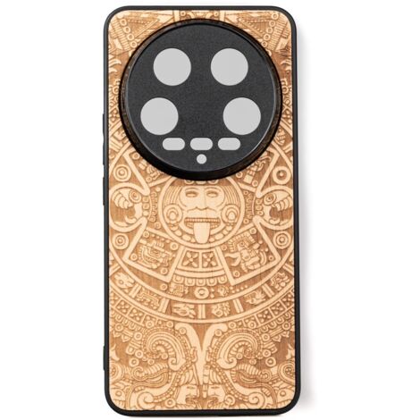 Étui en bois Bewood pour Xiaomi 14 Ultra AZTEC CALENDAR ANIEGRE (1/2)