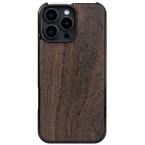 Coque en bois Bewood pour iPhone 16 Pro Max, motif calendrier aztèque et zirconium (1/5)