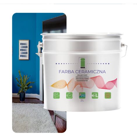 Peinture murale céramique, lavable, bleue, 2 L, résistante aux taches (1/5)