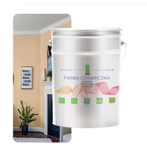 Peinture murale céramique lavable, beige pastel chaud, 10 L (1/5)