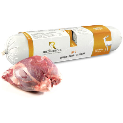 Gibier Doubles rouleaux (2x400g) Viande pure Nourriture humide pour chien Ritzenberger (1/3)