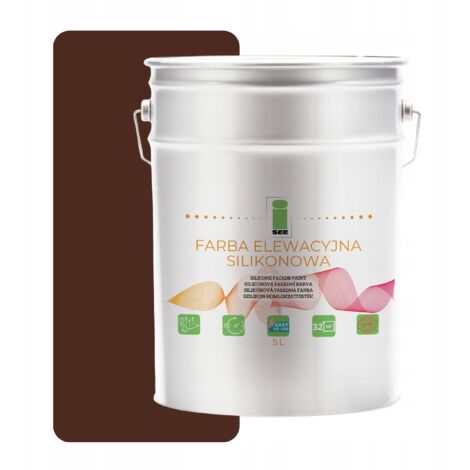 Peinture silicone marron pour façade 5L, perméable à la vapeur + biocide (1/5)