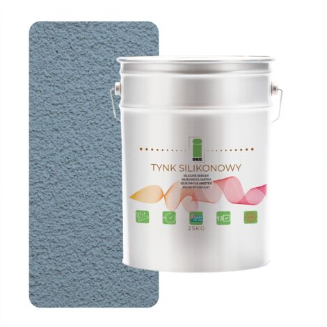 Enduit silicone pour façades, gris ardoise clair, 1,5 mm, qualité supérieure, 25 kg (1/5)