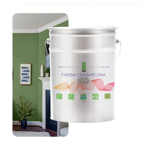 Peinture murale céramique lavable vert olive 10L résistante aux taches (1/5)