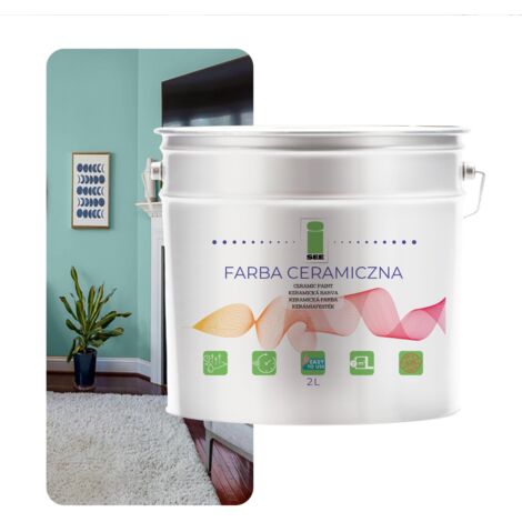 Peinture murale céramique lavable vert pastel menthe 2L résistante aux taches (1/5)