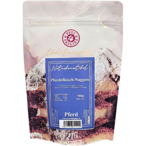 Nuggets de viande de cheval 100 g  Friandises d'entraînement pour chiens allergiques  Paul & Paulina (1/5)