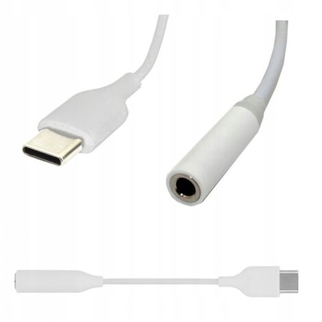 Adaptateur audio jack 3,5 mm avec DAC vers USB-C Type-C blanc