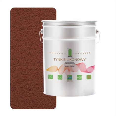 Enduit silicone 8012 pour façade extérieure, brun, 1,5 mm, qualité supérieure, 25 kg (1/5)