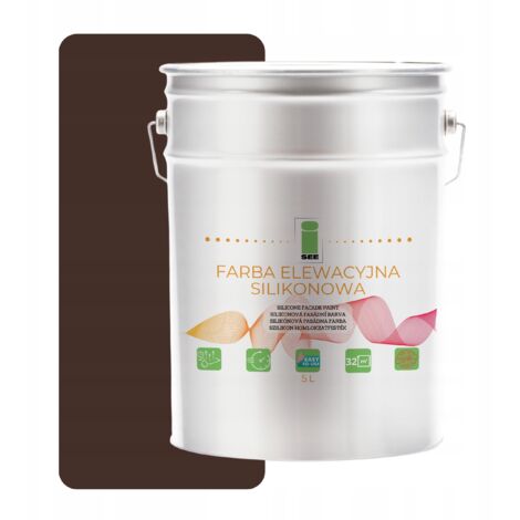 Peinture silicone marron chocolat pour façade 5L + anti-algues (1/5)