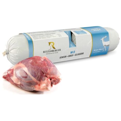 Chevreuil aux courgettes et au fenouil doubles rouleaux (2x400g) nourriture humide pour chiots Ritzenberger (1/4)