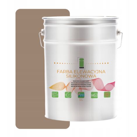 Peinture silicone pour façade beige noyer 5L + anti-algues (1/5)