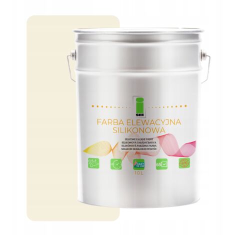 Peinture silicone pour façade, blanc cassé, beige clair, teinte beige, 10 L (1/5)