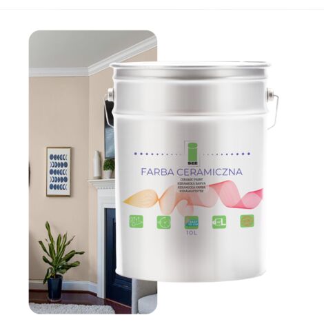 Peinture murale céramique, lavable, beige chaud, 10 L, résistante aux taches (1/5)