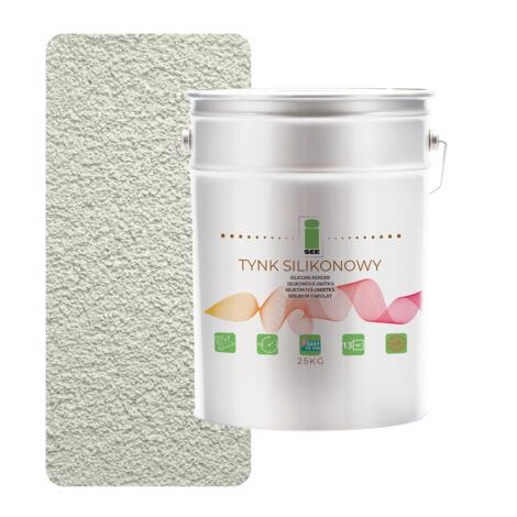 Enduit silicone pour façades, blanc/vert clair, 1,5 mm, qualité supérieure, 25 kg (1/5)