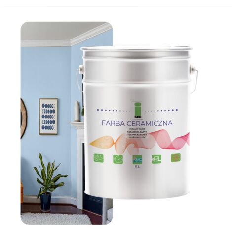 Peinture murale céramique, lavable, bleue, 5 L, résistante aux taches (1/5)
