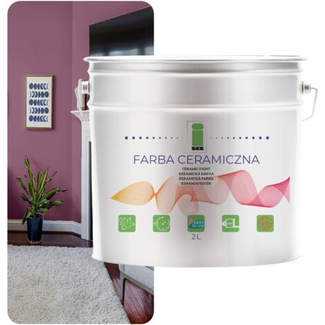 Peinture murale céramique, lavable, violette, 2 L, résistante aux taches (1/5)