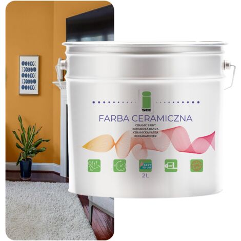 Peinture murale céramique lavable or clair terre cuite 2L résistante aux taches (1/5)