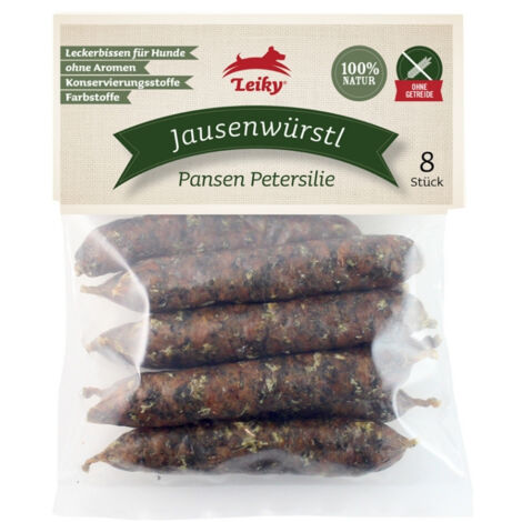 Saucisses au rumen et au persil, 8 pièces friandises pour chiens péristaltisme intestinal Leiky (1/2)