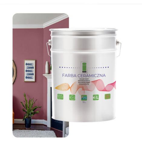 Peinture murale céramique lavable Rose turque 5L Résistante aux taches