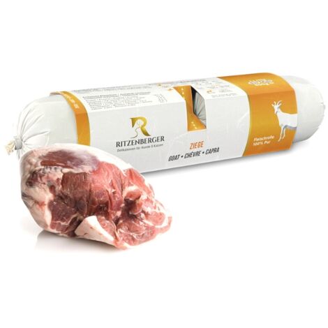 Viande de chèvre doubles rouleaux (2 x 400 g) viande pure nourriture humide pour chien Ritzenberger (1/3)