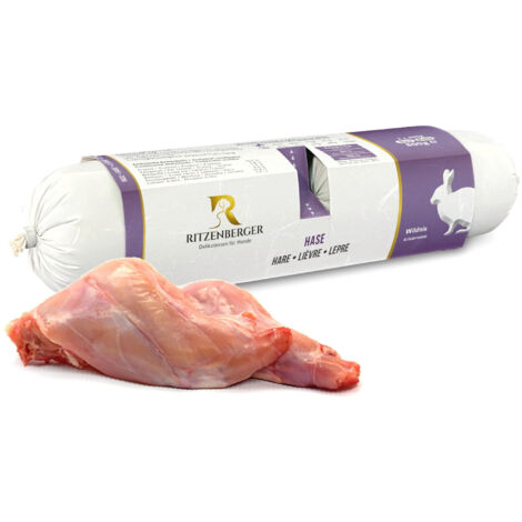 Lièvre aux herbes doubles rouleaux (2x400g) nourriture humide pour chien allergies alimentaires Ritzenberger (1/3)