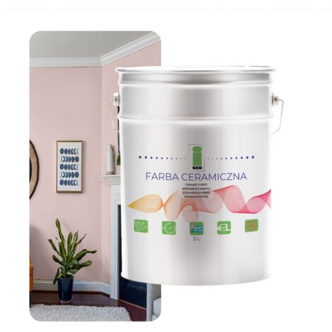 Peinture murale céramique rose, lavable, rose pastel, 5 L, résistante aux taches (1/5)