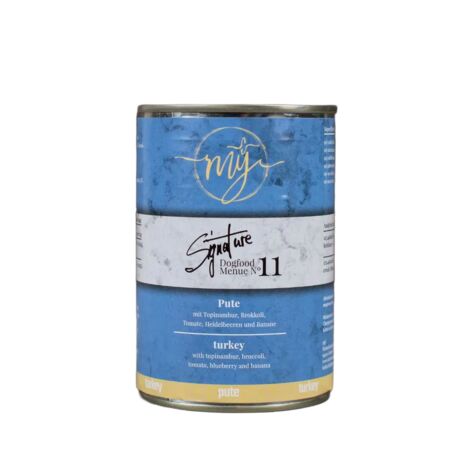 Dinde 75 % avec topinambour et brocoli pour chiens Allergies alimentaires Aliment monoprotéiné My Signature 820 g (1/4)