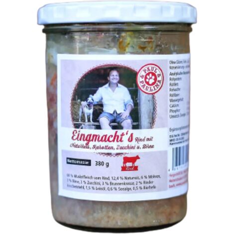 Bœuf au riz brun 380 g Nourriture pour chien Renforcement du pelage Paul & Paulina (1/3)